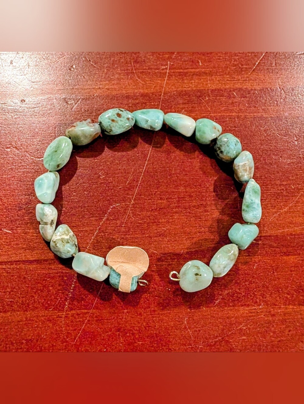 Handmade Larimar Stone Beaded Bracelet